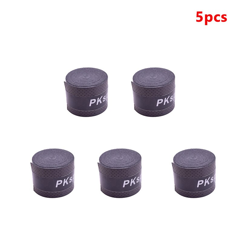 10 sztuk tenis Overgrip tenis antypoślizgowa rakieta PU uchwyt wędki opaska pochłaniająca pas odchudzający antivibrador Grip: Black 5PCS