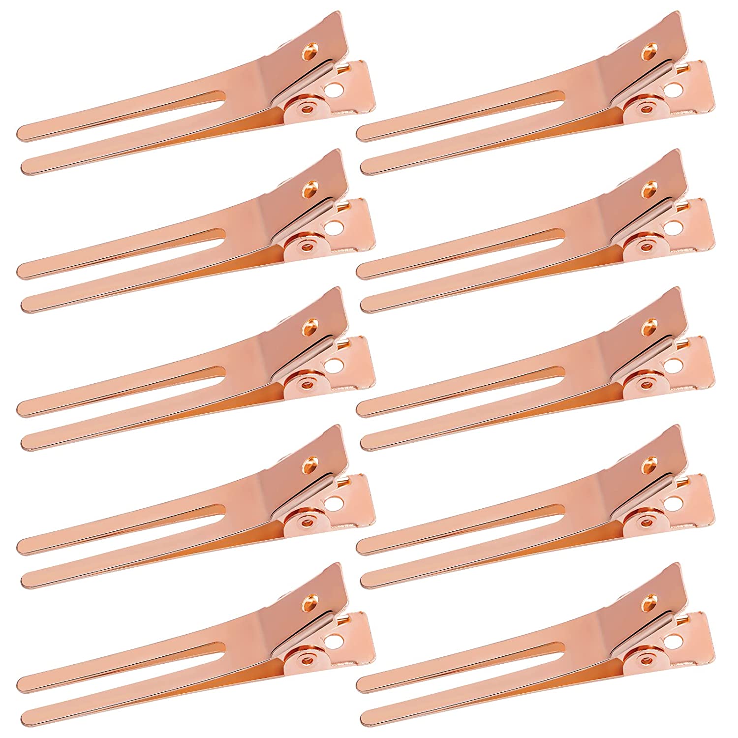 50pcs Hairdressing Double Prong Curl Clips 1.8&quot; Curl Setting Section Hair Clips Metal Alligator Clips Hairpins for Hair Bow