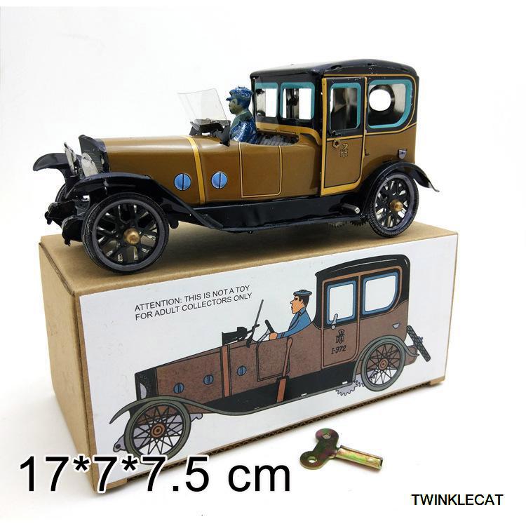 1PC Clockwork Car Toy Tinplate Tin Childhood Winder Cars Vintage Handmade Crafts Collection Figure Metal Wind Up Toys Model: MS806