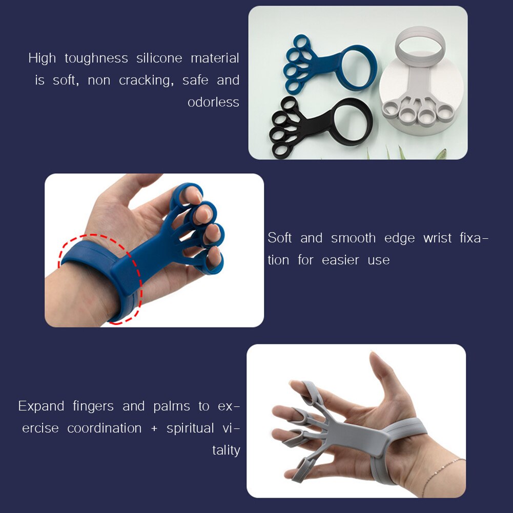 Siliconen Hand Gripper Vinger Strengthener Vinger Grip Pols Flexibele Trainer Vinger Oefening Brancard Fitnessapparatuur