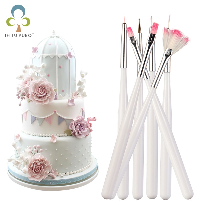 3/7 pcs Fondant Cake Painting Brush Decorating Painting Dusting Icing Pastry Cake Pen Brush DIY Sugar craft Tool ZXH