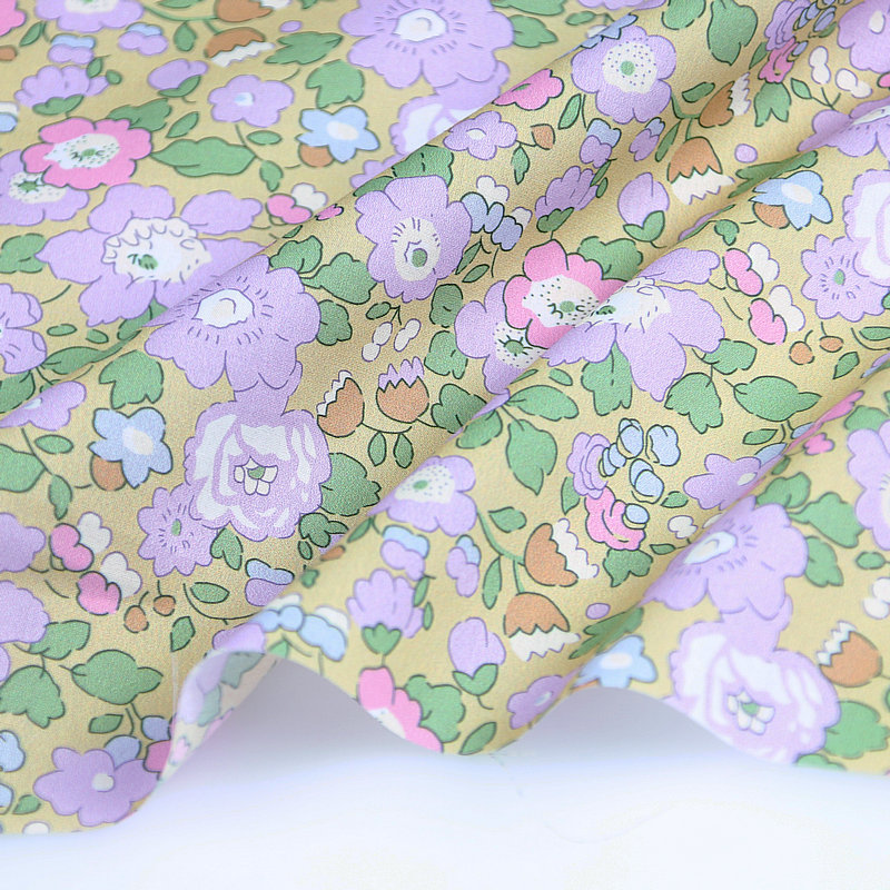 Citrongula blommor betsy ana små blommor tryck liberty tyg london liberty tana lawn bomull specialanpassat tyg för gör-det-själv