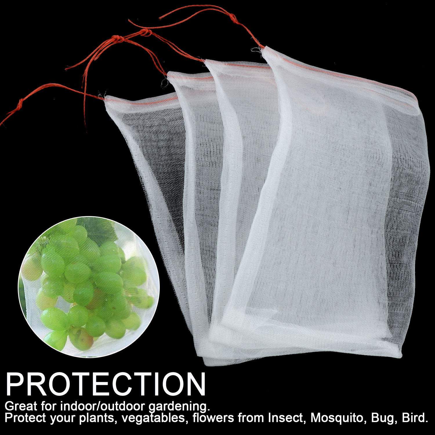 20Pcs Garden Insect Barrier Net Protect Bags Plant Seed Carrier Bag Fruit Mosquito Bug Insect Barrier Bird Net Bird Control