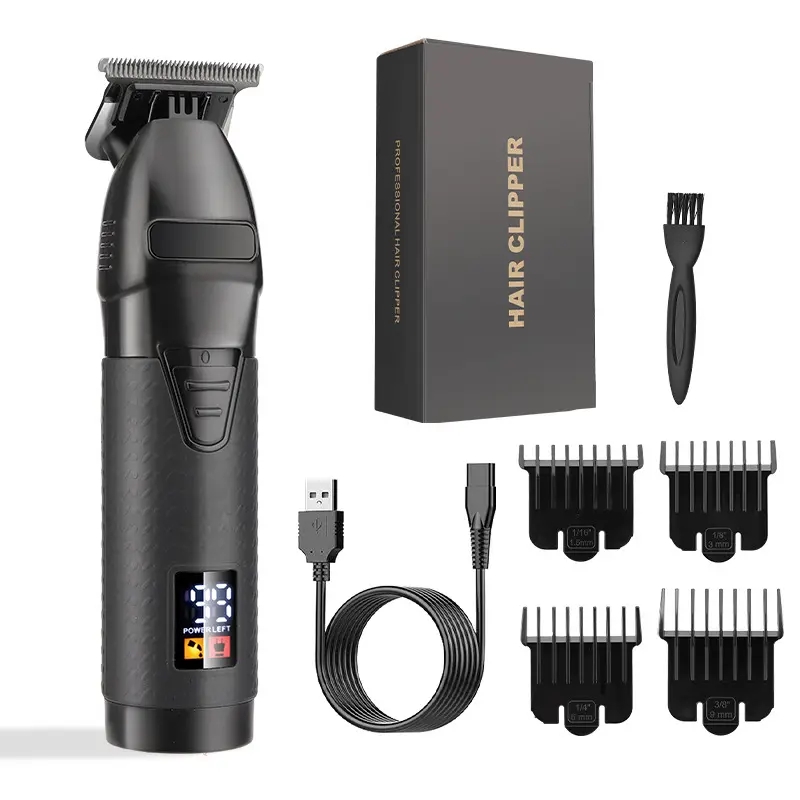Cortadora de pelo de barba para barbería para hombres, cortadora de pelo eléctrica con bigote, máquina cortadora de pelo recargable, hoja cero: YELLOW