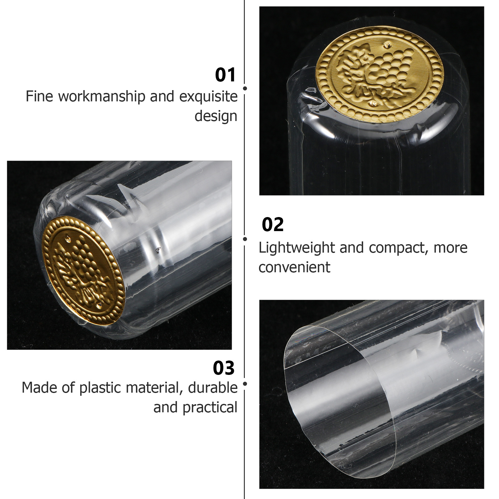 100PCS Bottle Caps PVC Making Bottles Caps Bottle Heat Shrink Capsule Shrinkable Caps for Pub Cellar Bar