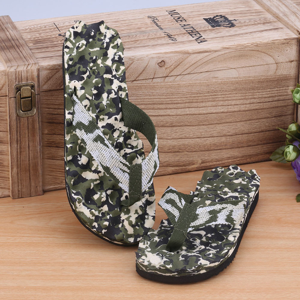 Men Slippers Men Shoes Camouflage Mens Shoes Flip Flops Beach Outdoor Home Slippers Zapatos De Hombre Обувь Мужская Тапочки