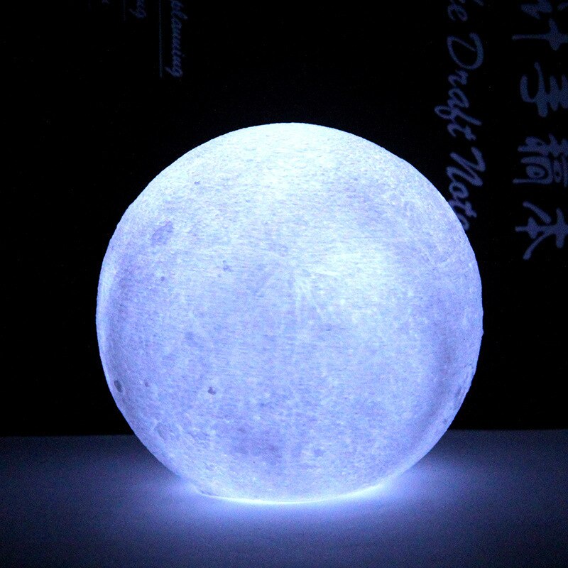 Moon Lamp 4 Color 3D LED White Blue Pink Yellow Night For Kids: White