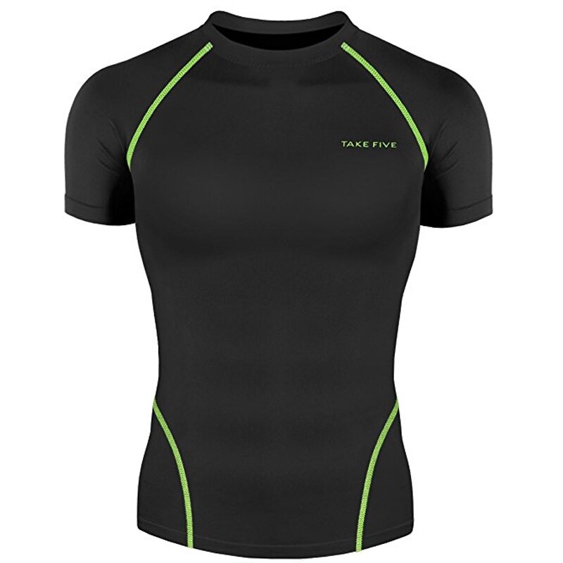 Premium take five heren compressie onder basislaag top strak korte mouw  -051-