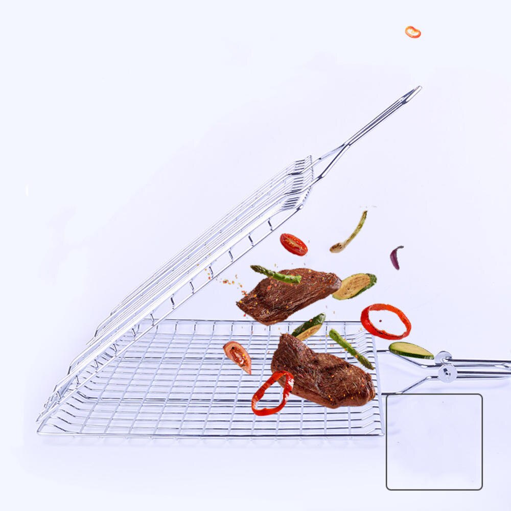 Edelstahl BBQ Grillen Korb Grill Grill Mesh für Fisch Hamburger Tragbaren Korb Für Home Park Verwenden