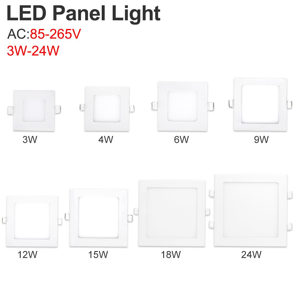 Ultra-Dunne Vierkante Led-lampjes Home Office Lamp Verzonken Armatuur Lampen Plafond Panel Licht Platte Slaapkamer Plein Met driver