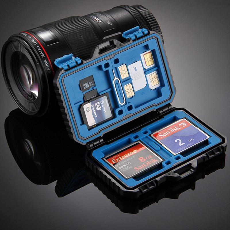 Camera TF CF SD Geheugenkaart Case Waterdichte Doos Opslag Houder Max 27 kaarten voor 4CF + 8SD + 9TF + 1Card PIN + 1SIM + 2Micro-SIM + 2Nano-SIM