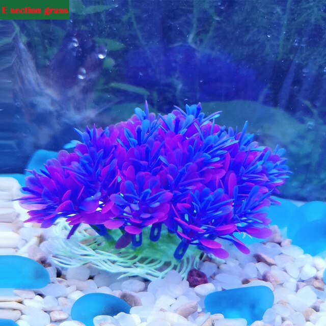 Soft Purple Underwater Water Plant Fish Tank Water Plants For Home Aquarium Decor Fish Tank Landscaping Decor Simulation Plant: E