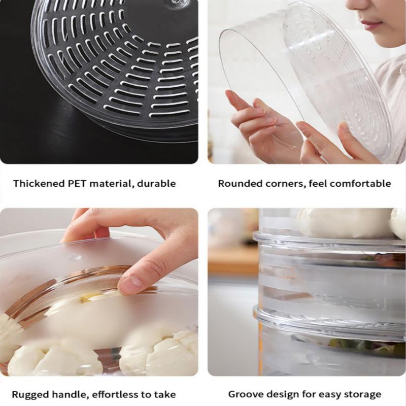 Plastic Multi-function Food Cover Transparent Fruit Food Wrap Covers Pan Fresh Keeping Bowl Universal Cover Anti-mosquito