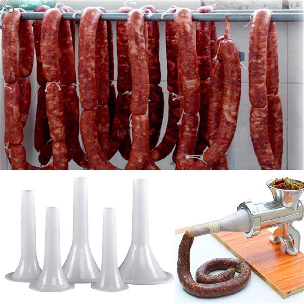 1Pc Manual Plastic Sausage Stuffer Filler Funnel Maker Tube for Meat Grinder