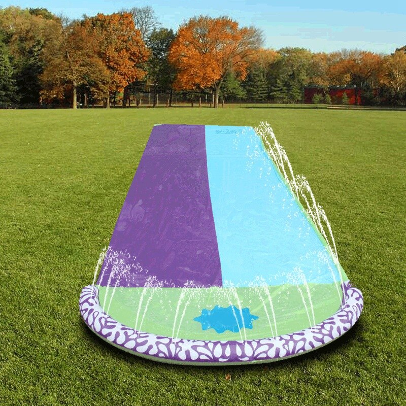 Children's Lawn Game Double Waterslide Water Spray Mat Outdoor Water Sports Toys Amusement Facilities