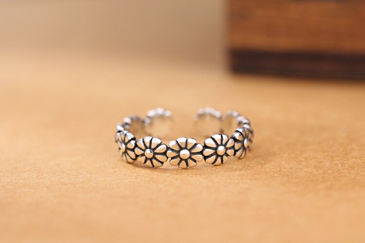 Persönlichkeit gotisch Jahrgang Blume Ringe Für Frauen Braut Hochzeit Engagement Punk Resizable Antike Ringe Felsen Schmuck