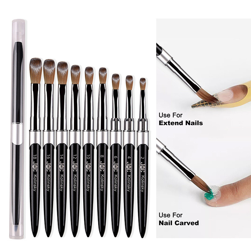 1PC Pędzel do paznokci akrylowych Kolinsky Sable Pędzel do akrylu UV Gel Carving Pen Brush Liquid Powder DIY Nail Drawing