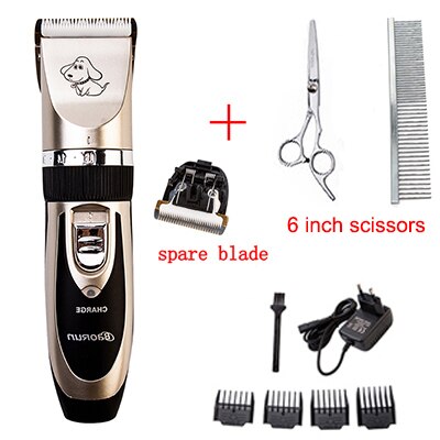 Baorun Pet Dog Hair Trimmer Animal Grooming Clippers Cat Cutter Machine Shaver Electric Scissor Clipper Dog Haircut Machine: P2-SET 1