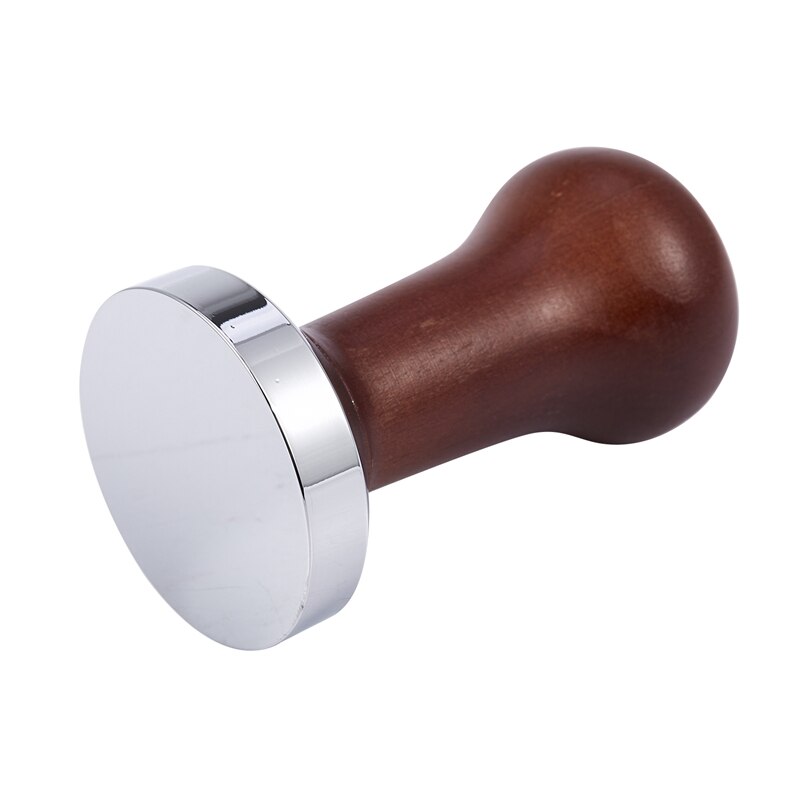 Coffee Tamper Wooden Handle Barista Espresso Machine Grinder 51mm for Coffee and Espresso Powder Hammer: Coffee Color