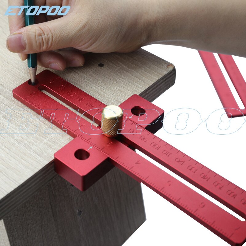 0-250/300mm industrial level Steel Marking Gauge Aluminum Alloy 170/270/370mm Scale Measure Scribing Ruler T-type Hole Ruler