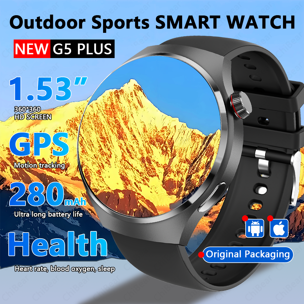 Relógio gt4 relógio inteligente homem mulher 360*360 tela hd freqüência cardíaca150 + modo esportivo bluetooth chamada pista de fitness à prova dwaterproof água smartwatch