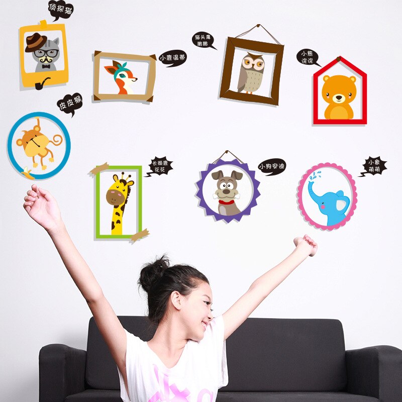Zs Sticker Animals Wall Stickers Children Room Home Decor Safari Vinyl Kids Room Decal Baby Room Nursery Decor