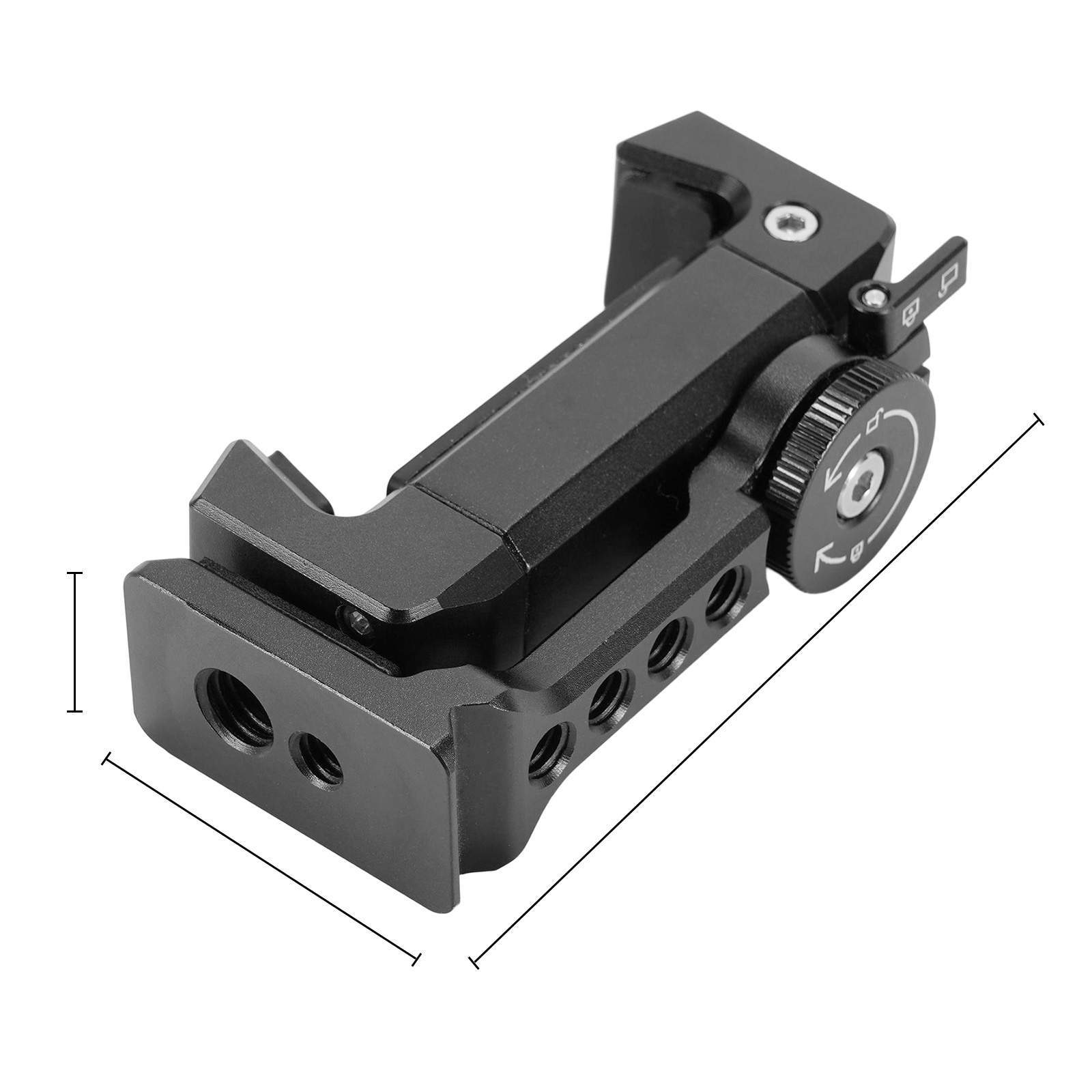 Metalowa uchwyt na telefon z uchwytem na zimne buty do statywu lampa Led 360 ° podstawka pod telefon obrotowa dla Smartphone Action Cam Dropship