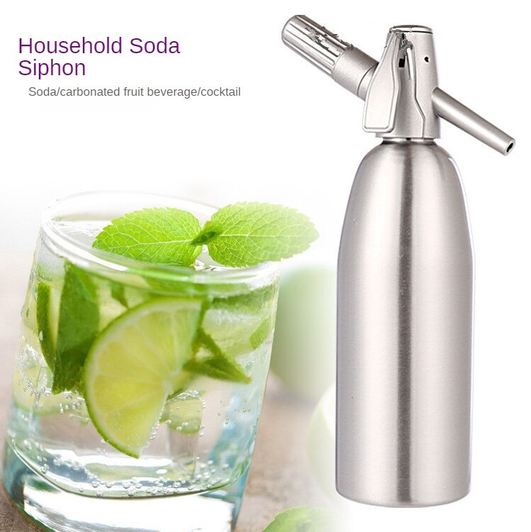 Manuell 1l brus maker  co2 dispenser vann boble generator kul drikke cocktail brus maskin aluminium bar gjør selv vanndispenser