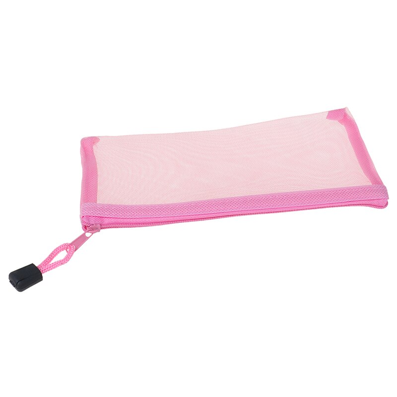 Transparent Mesh Pencil Case Office Student Pencil Cases Nylon Pen Bag School Stationery Supplies for Kid Student