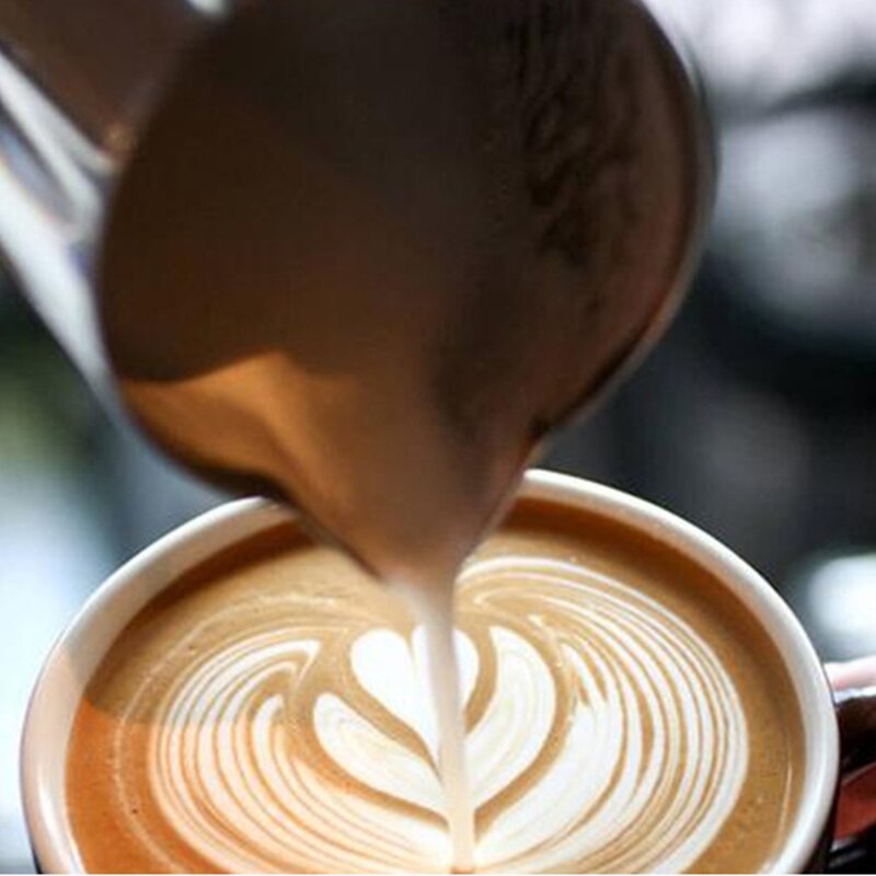 350-1500ml Stainless Steel Frothing Pitcher Pull Flower Cup Coffee Milk Mugs Milk Frother with Scale Latte Art Kitchen Access
