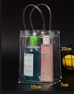 1 Uds. Bolsa de hielo portátil para vino, cerveza, champán, bolsa de hielo para bebidas, bolsa enfriadora, transportador plegable, bolsas de cesta transparente de PVC: 15x20x7cm