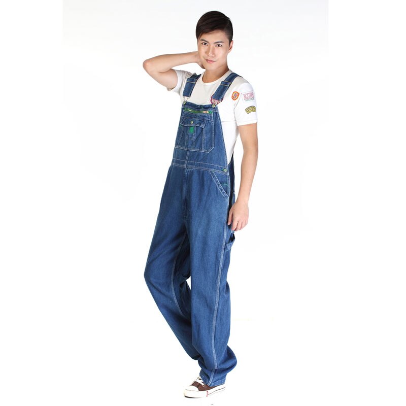 Jeans voor heren heren denim overalls heren overalls jumpsuit grote maat band rechte broek blauwe jeans meer maten 48 50: 50 over 130-140kg