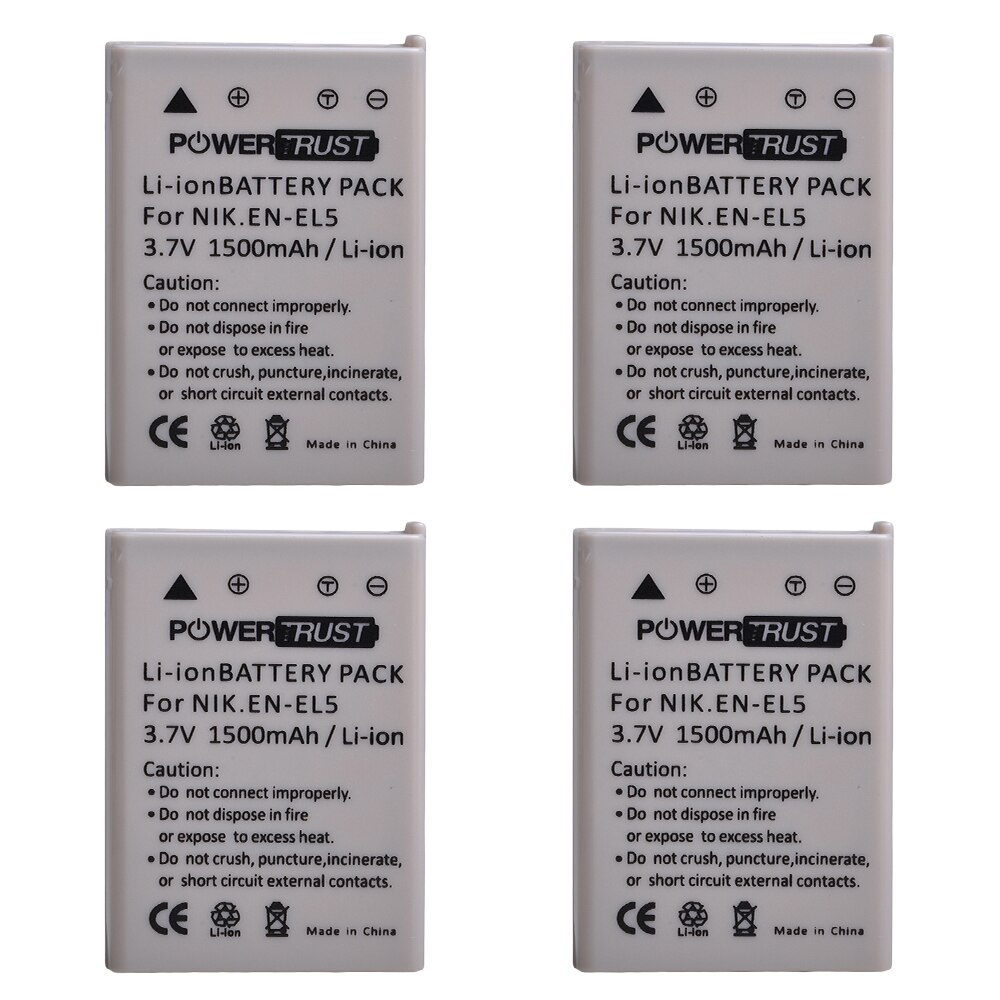 Batería EN-EL5 ENEL5 + cargador USB Dual LCD para NIKON Coolpix P530 P520 P510 P100 P500 P5000 P5100 P6000 3700 baterías: 4Battery