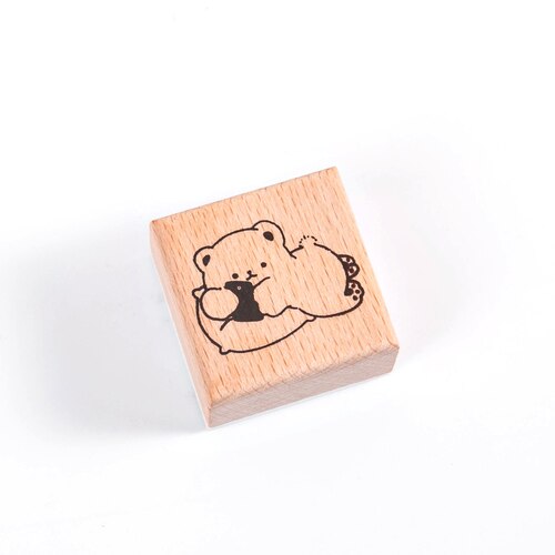 Leuke Cartoon Beer Werknemer Serie Decoratie Stempel Houten Stempels Voor Scrapbooking Briefpapier Diy Craft Standaard Stempel: 06