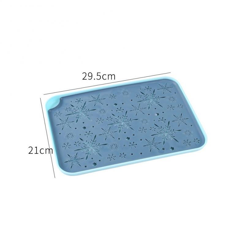 Double Tray Water Cup Plastic Drainage Tray Household Living Room Rectangular Tea Tray Fruit Tray Drainage Basket: S blue