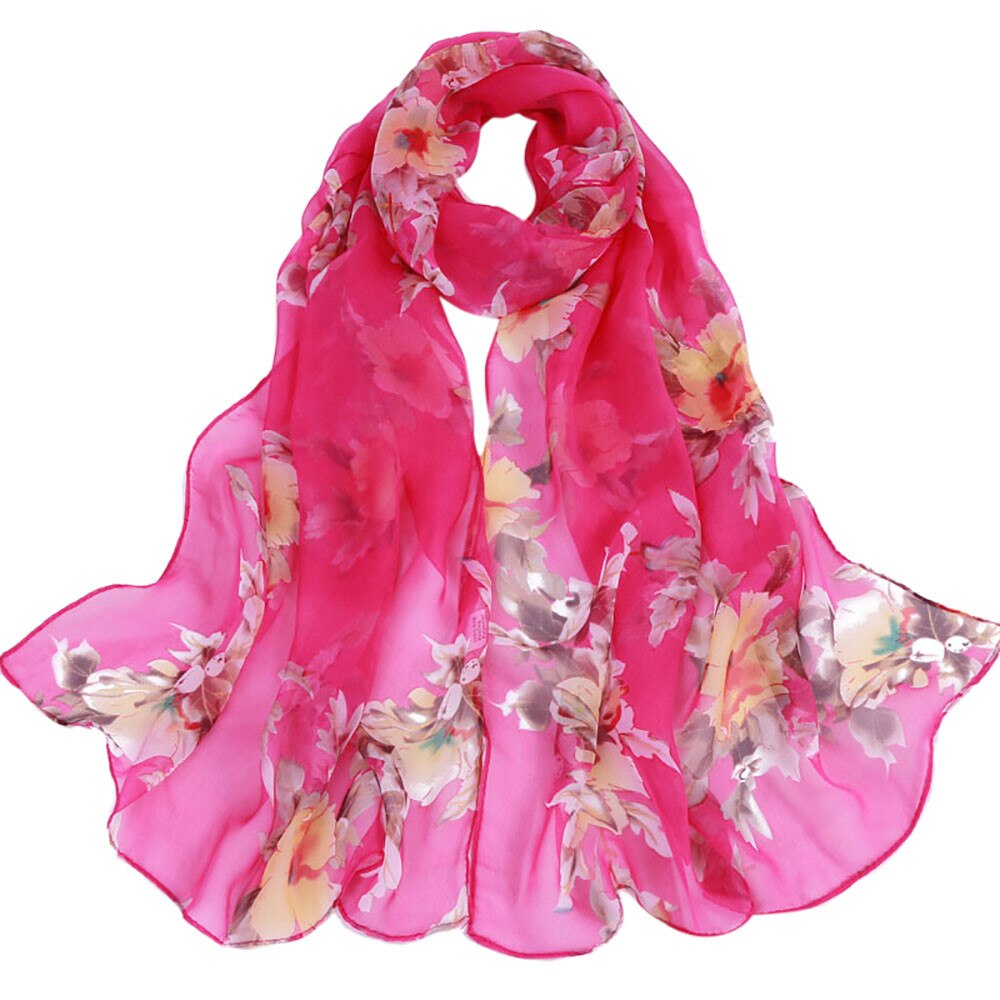 Vrouwen Perzik Bloesem Print Sjaal Zomer Dunne Zachte Wrap Dames Elegante Bloemen Sjaal Ademend Chiffon Sjaals Halsdoek Tippet: h