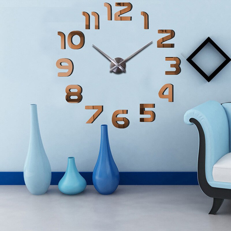 Reloj de puntero, relojes de cuarzo, relojes de , reloj de pared Real en 3d, pegatina de espejo apresurado, Diy, decoración para sala de estar, reloj de pared Digital