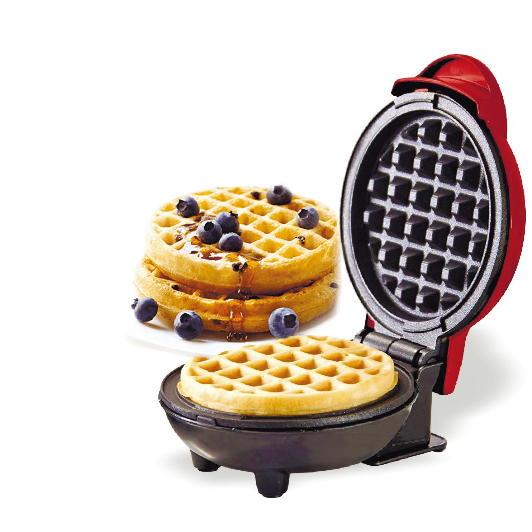 Máquina antiadherente para hacer gofres con forma de corazón para el hogar, Mini máquina para hornear pan de desayuno, 110V y 220V