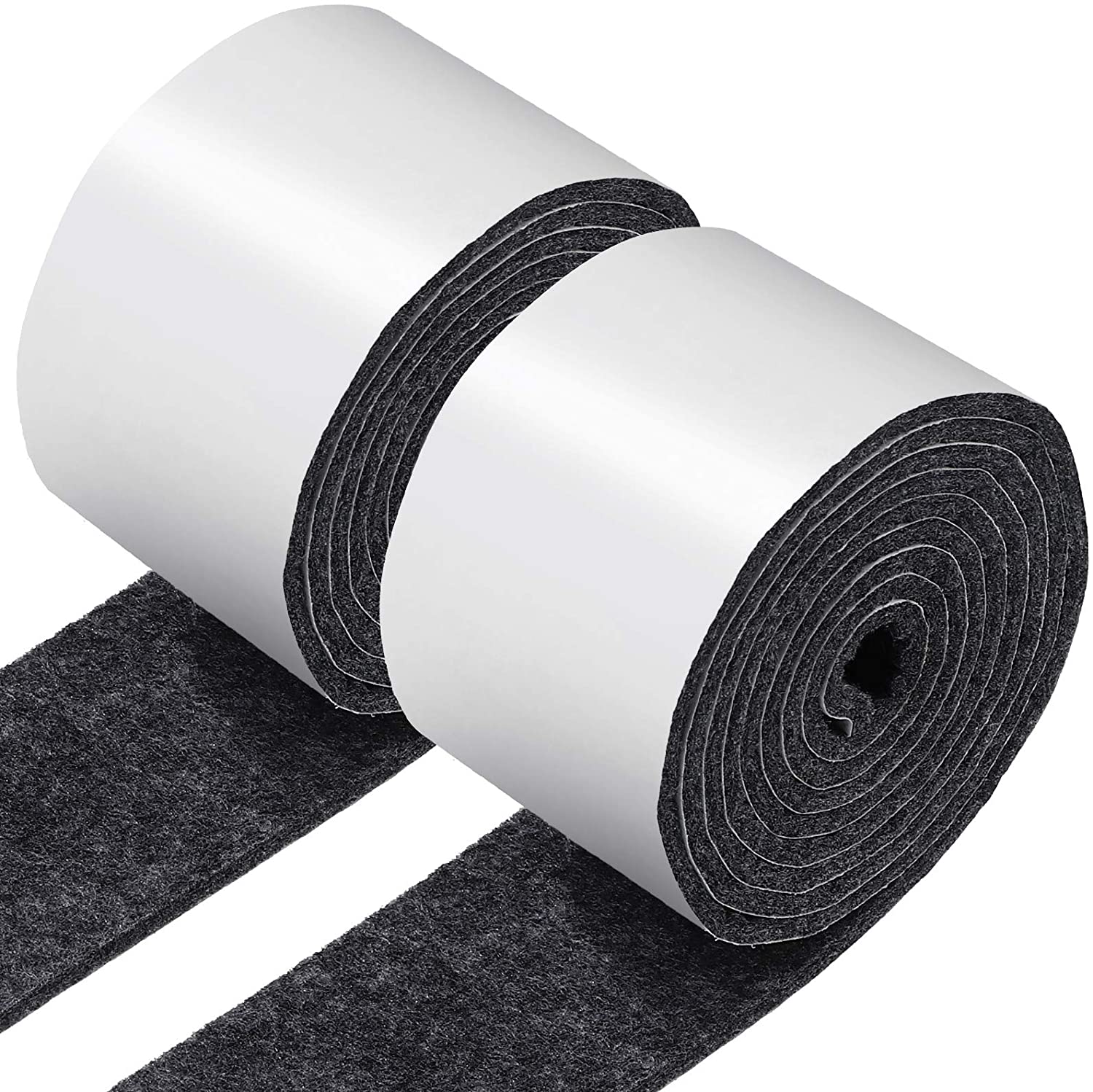 Cinta de fieltro autoadhesiva, rollo de tira de fieltro de poliéster, Protector de superficie dura, tiras de fieltro negras para muebles, cinta deslizante con forma DIY: Castaño / 24 ud