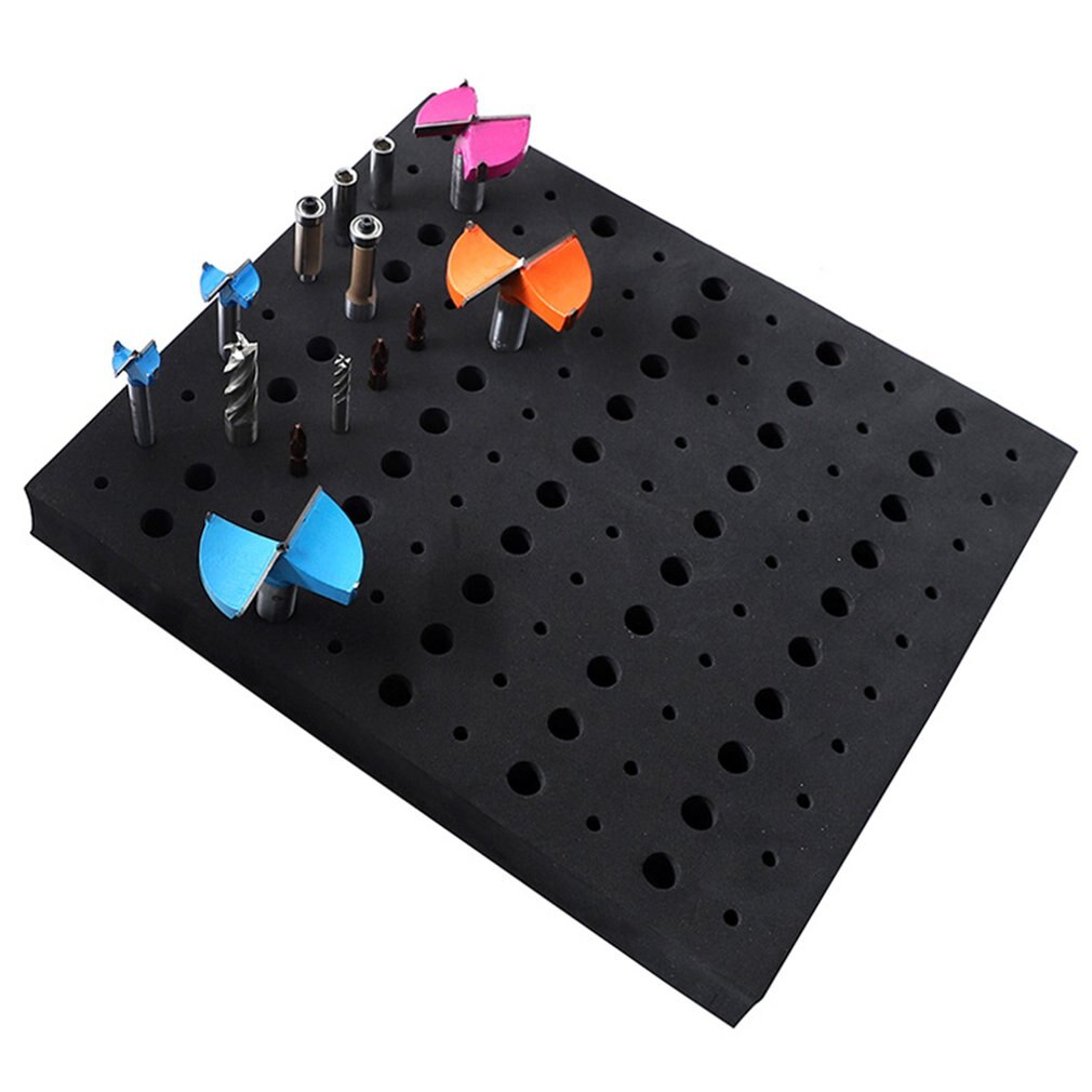 Save Space Multifunctional Garage Hard Foam Router Bit Tray Tools Storage Durable Milling Cutters Divider Workshop 110 Holes