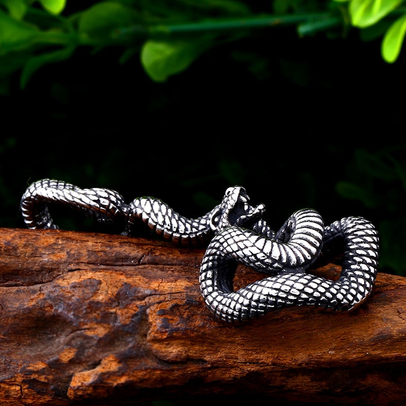 Schlange Anhänger Ebene Halskette für männer edelstahl amulett halskette Punk Schlangen Suspension Anhänger max männer schmuck LHP135