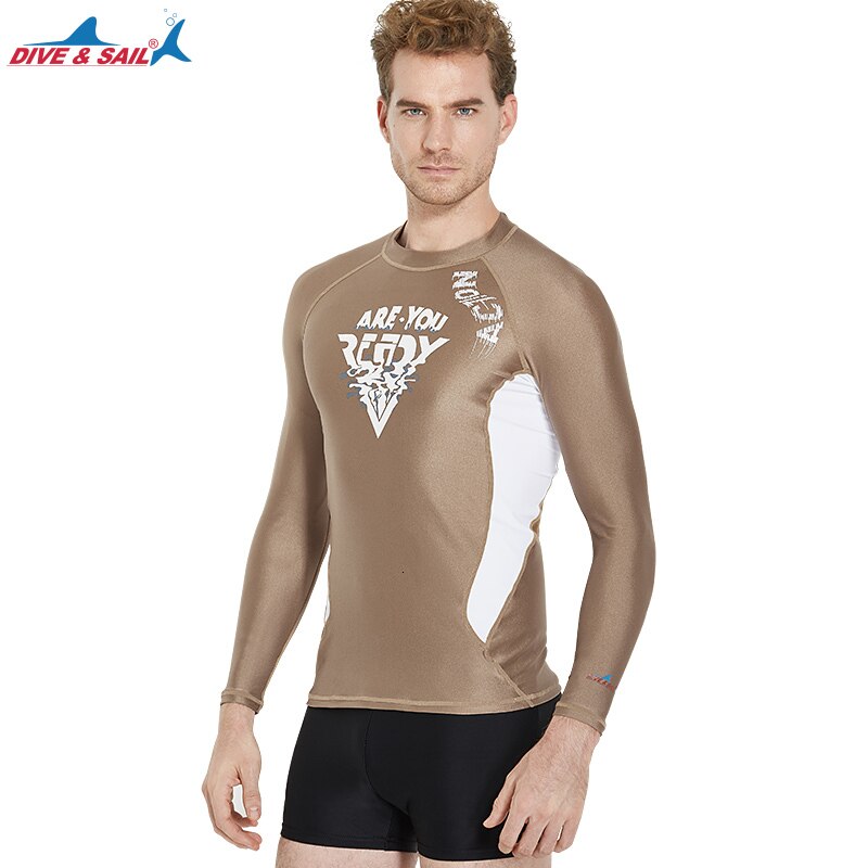 Gli uomini di Alta elasticità Costumi Da Bagno Da Surf Protezioni T CAMICIA Calzamaglie Pelli di Immersione Muta Rashguards UV Asciugatura RAPIDA degli uomini molli del Costume Da Bagno