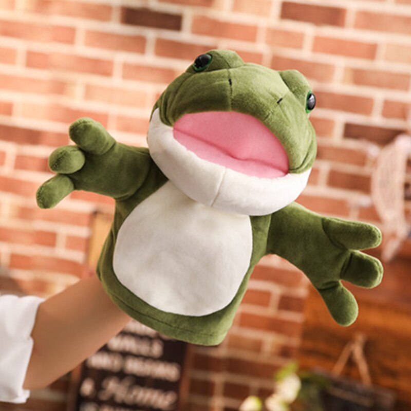 30cm søte kartongdyr frosk ulv hånddukke leker plysj dinosaurdukker kawaii dukke til baby låve bursdag til låve: Frosk