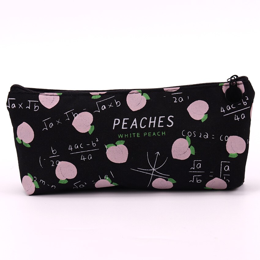 1Pc Canvas Fruit Peach Pencil Case School Pencil Cases for Girl Stationery Canvas Pencil Bag Estojo Escolar School Supplies: B