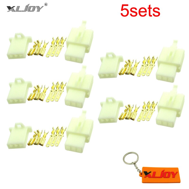 XLJOY 3 Pins Electrical Wire Connector Terminal Harness Plug Socket For Pit Dirt Pocket Mini Bike Go Kart ATV Scooter Motorcycle