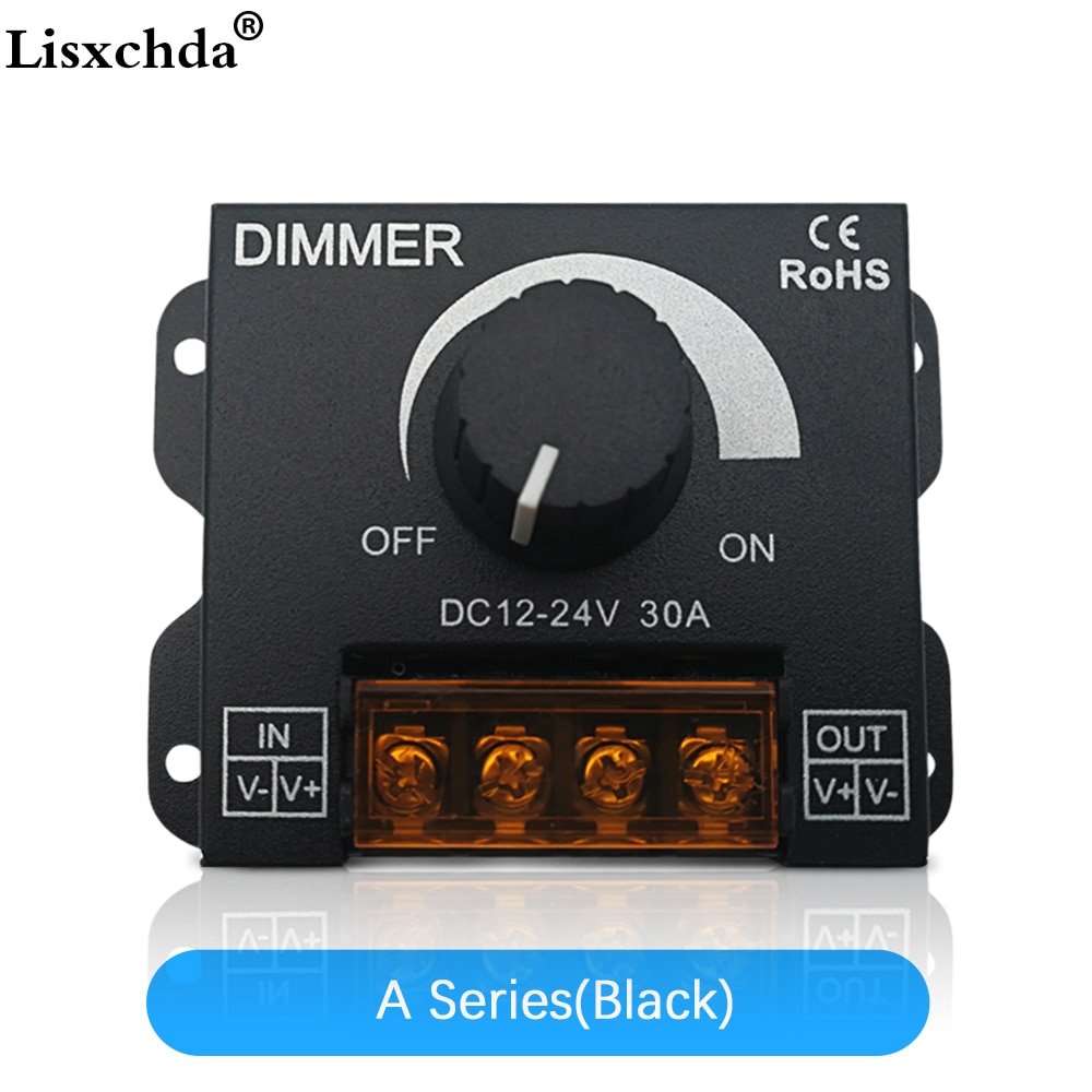 30A LED Dimmer DC 12 V 24 V 360 W Verstelbare Helderheid Lamp Strip Driver Enkele Kleur Licht Power supply Controller 5050 3528