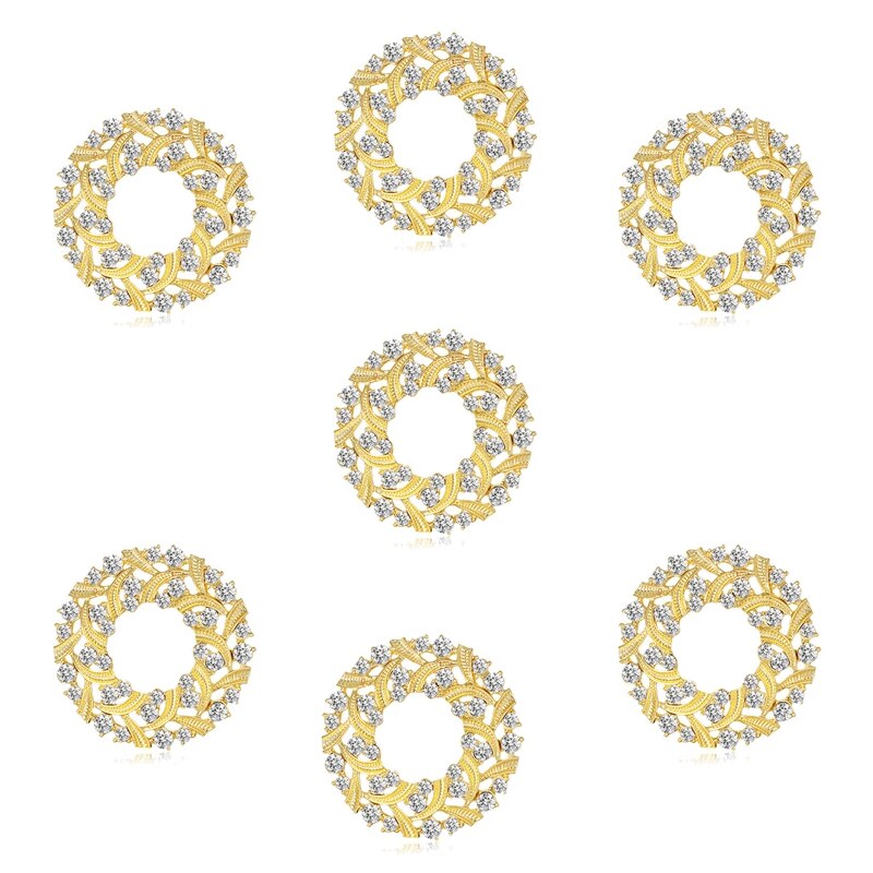 7Pcs Brooch Set - Butterfly Flower Wreath Scarf Buckle Ring Bouquet Clip for Women