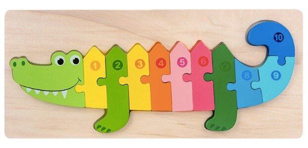 Montessori Wooden Educational Toys Children's 3D Animal Matching Puzzle Building Block Busy Board Preschool Educational Kids Toy: 5