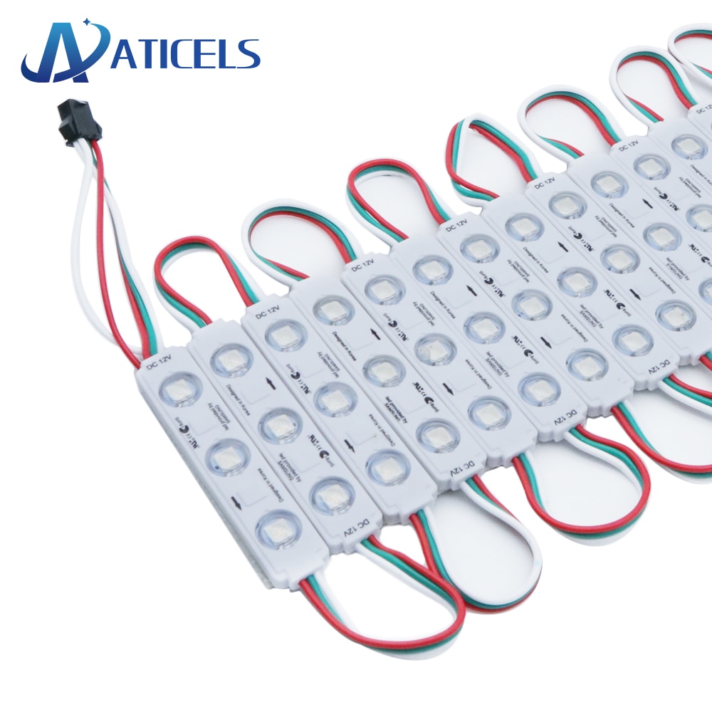 20 st 12v ws2811 rgb led strip 5050 3 led dröm färg led moduler  ip65 vattentäta för reklam brev led skylt bakgrundsbelysning