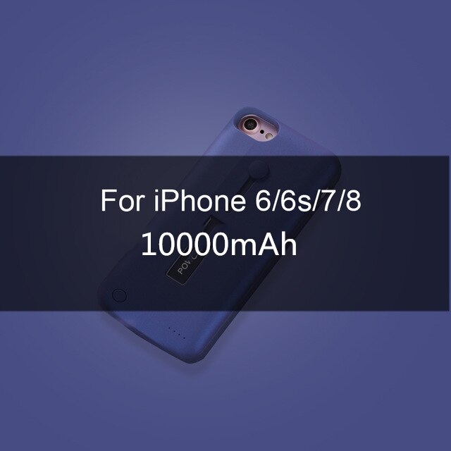 10000mAh Power Bank Für iphone 6 6s 7 8 Plus Batterie Ladegerät Fall Für iphone X XS Max XR Hoher kapazität power lade fall: Blue For i6 6s 7 8